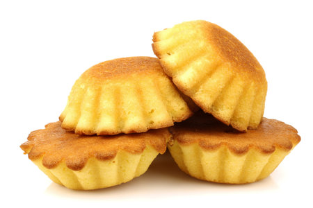 fresh vanilla star cakes on a white background 
