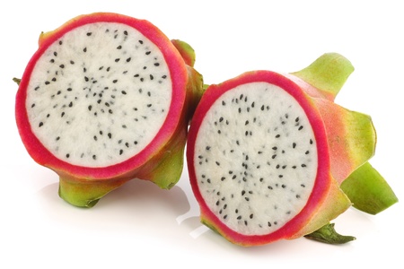 fresh pitaya fruit  Hylocereus undatus  on a white background の写真素材