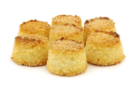 Traditional dutch cookies called  Weesper moppen  on a white background の写真素材