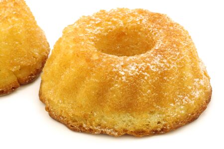 freshly baked bundt cakes on a white backgroundの写真素材