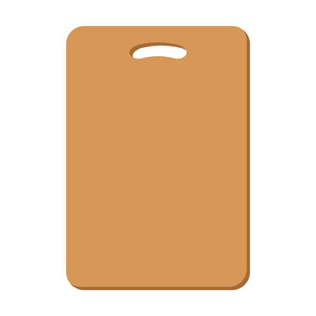 Wooden cutting board clipart vector illustration. Simple brown cutting board flat style vector design. Rectangle cutting board sign web icon, logo clipart. Domestic, kitchenのイラスト素材