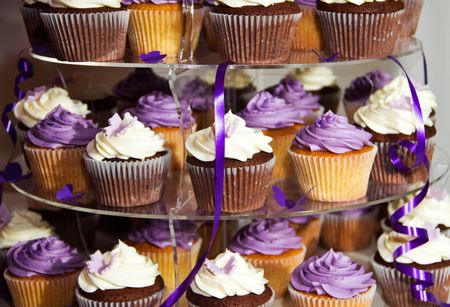 Wedding Cake - Bunch of Yummy Traditional Colorful Chocolate Cupcakesの写真素材