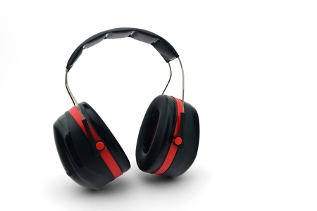 Hearing protection on a white background intoの写真素材