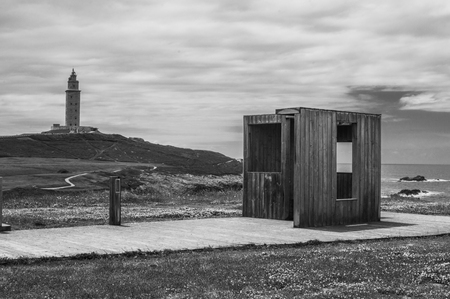 Seaside landscape with Torre de Herculesの写真素材