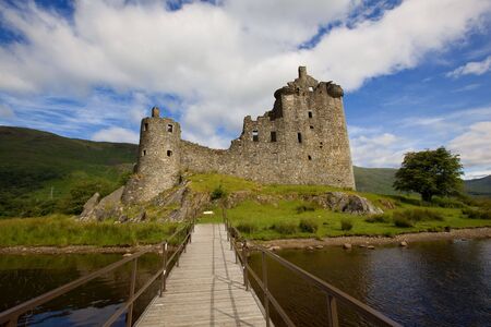 Ruins of Kilchurn Castle on Loch Aweの写真素材