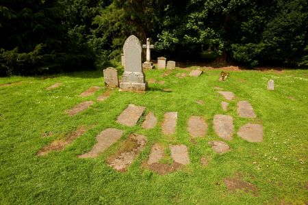 St. Bride's Kirk ancient burial ground.の写真素材