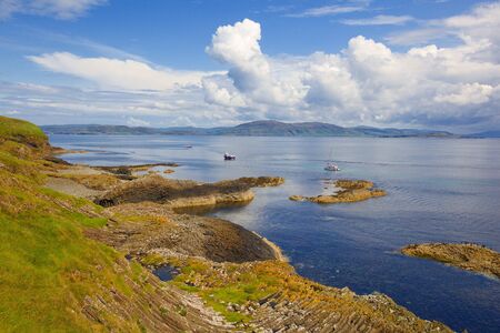 Scenic overview of Scotland's Isle of Staffa.の写真素材