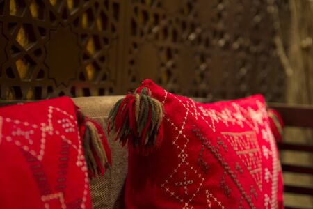 Pillow on sofa with morocco styleの写真素材