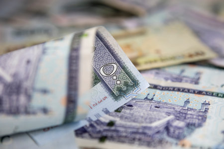 Saudi Riyal notes with Golden coins