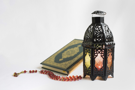 Oriental lantern and Holy Book Quranの写真素材