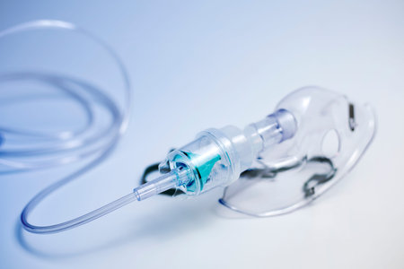 Nebulizer Inhalation mask, used with asthma inhaler.の写真素材