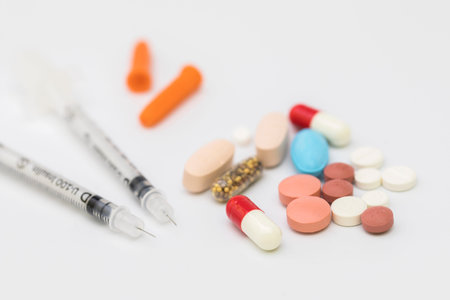 Two glucose syringe with some medicines.