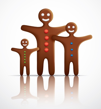 Gingerbread man familyのイラスト素材