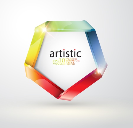 Folded rainbow ribbon designのイラスト素材