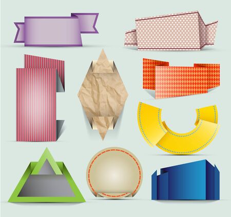 Origami style tags and labelsのイラスト素材