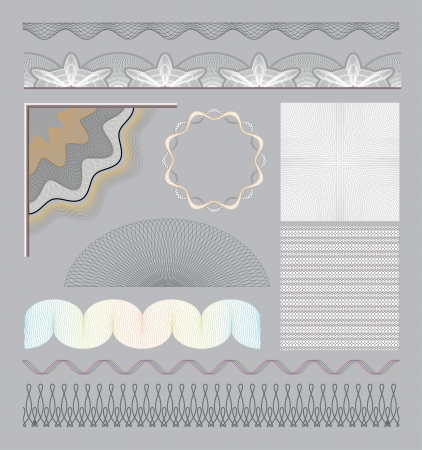 Set of guilloche elementsのイラスト素材