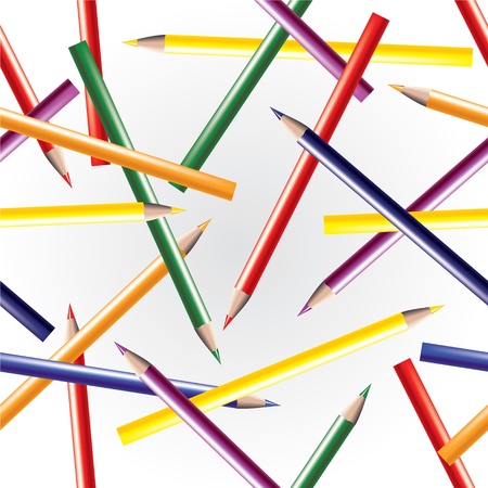 Color pencils seamless backgroundのイラスト素材