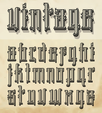 Vintage style font  small lettersのイラスト素材