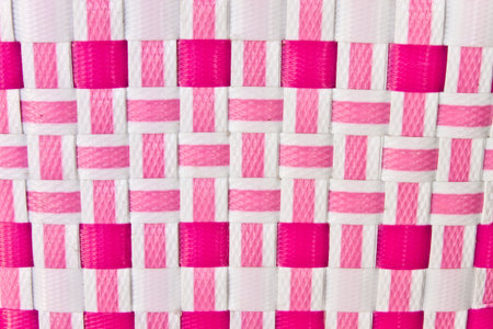 Made from flatten plastic ropes by  handicraft.の写真素材