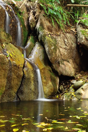 A little waterfall on hot seasonの写真素材