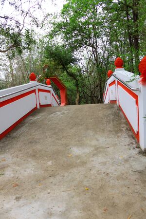 Small bridge in the natural gardenの写真素材
