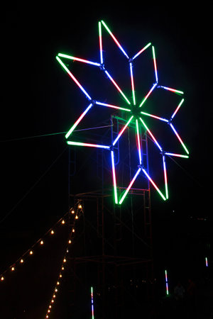 Fluorescent light turbine on Loi Kra-tong festival