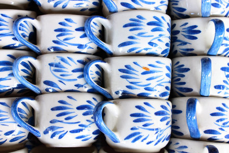 Bulk of ceramic coffee cups by hand made