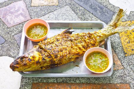 Grilled Ta-kok,fresh water fish that give sweet tasteの写真素材