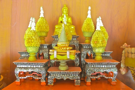 Arrangement of offerings in Buddhismの写真素材