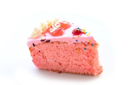 A piece of strawberry flavor cakeの写真素材