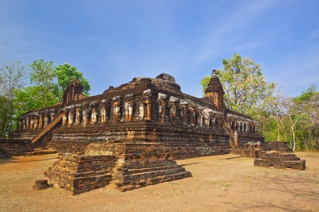 Ancient pagoda at Kam Pang Pech historical park,Thailandの写真素材