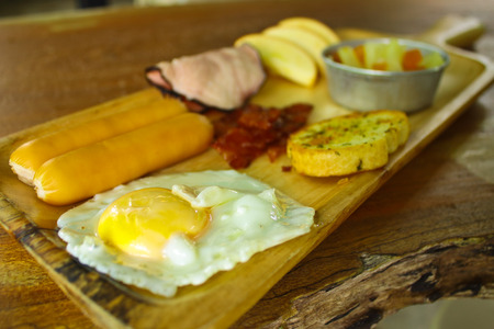 Set of standard breakfastの写真素材