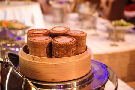 Wicker on riceの写真素材