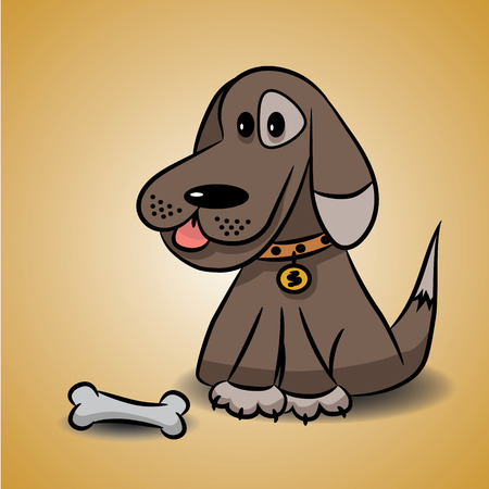 The dog with a boneのイラスト素材