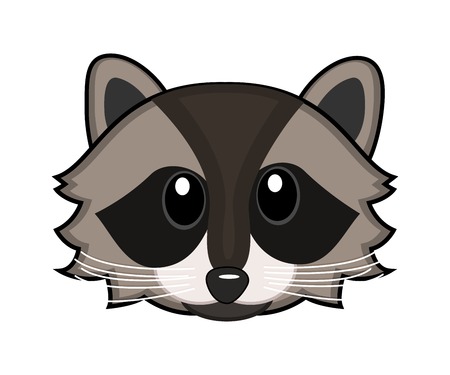 Cartoon wild raccoon. Vector illustration.のイラスト素材
