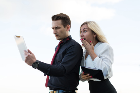 Young office workers with tablets on the background of the city
woman surprisedの写真素材