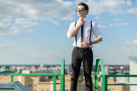 The rich man in a suit and glassesの写真素材