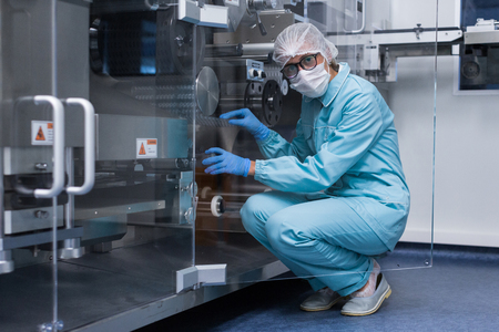 aluminum tanks for the storage of raw materials in the chemical industry, sterile conditions in the enterpriseの写真素材