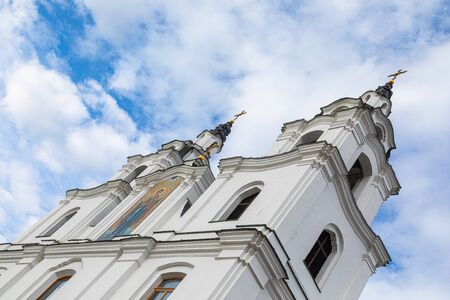 Cathedral church of descent of holy spirit in front of the skyのeditorial素材