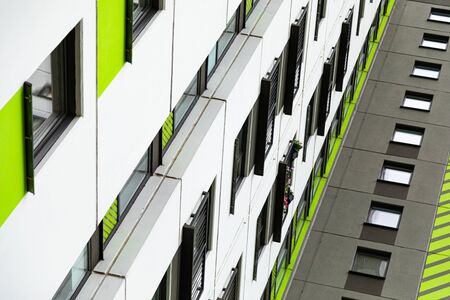 Bottom view of high new designed multiple dwelling