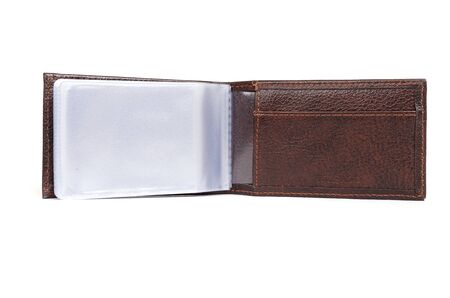 open leather wallet for money.