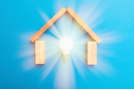 energy saving technologies, renewable energy insurance and investment concept.の写真素材