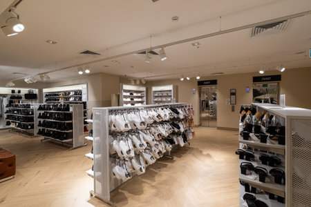 luxury and fashionable brand new interior of cloth store.の写真素材