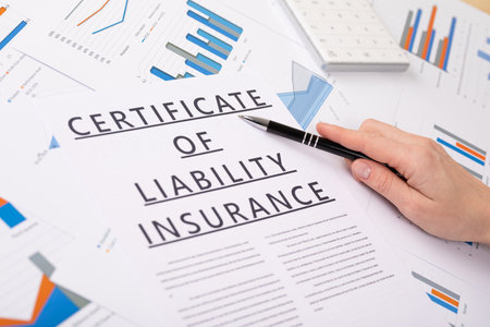 certificate of liability insurance conceptの写真素材