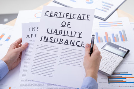certificat of liability insurance conceptの写真素材