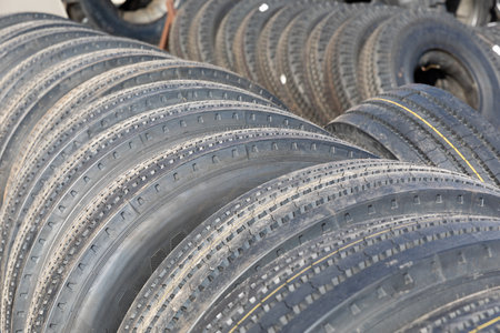 Photo of black big tires on wheels for large cars
