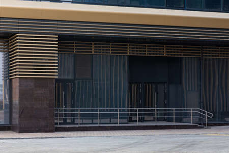 entrance to a modern office buildingの写真素材