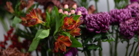 lily flower close-up in the fridge of florists