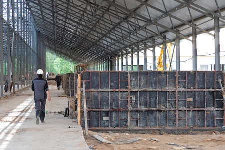 collapsible formwork for concreting at the construction site of a modern cow farm