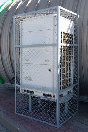 industrial air conditioner units outside the building